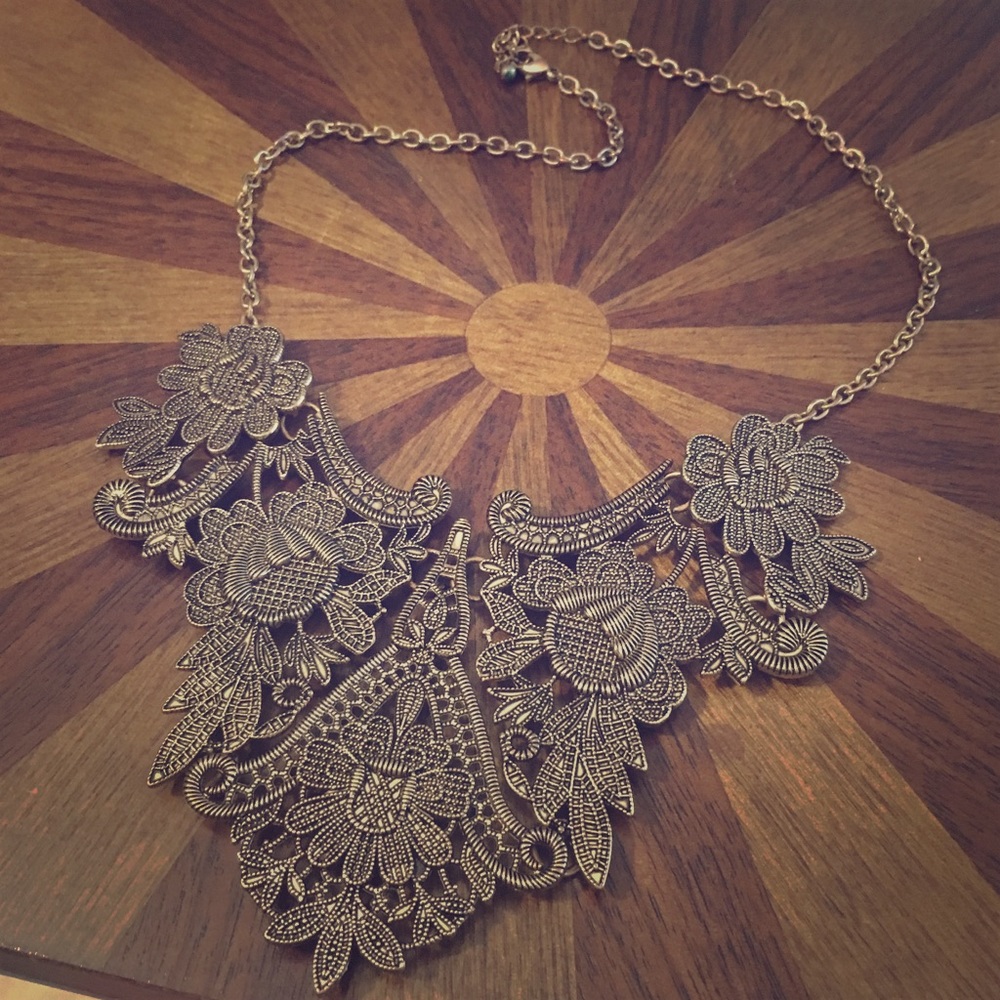 Antique colored copper necklace